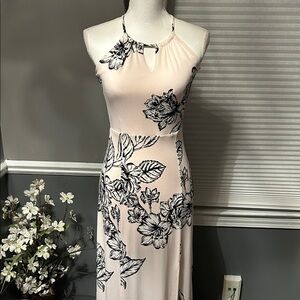 Candie's Pink and Black Floral Maxi Dress